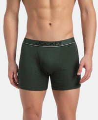 Super Combed Cotton Rib Solid Boxer Brief with Ultrasoft and Durable Waistband - Deep Forest