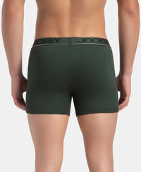 Super Combed Cotton Rib Solid Boxer Brief with Ultrasoft and Durable Waistband - Deep Forest