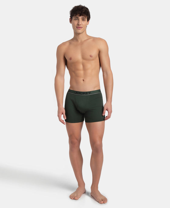 Super Combed Cotton Rib Solid Boxer Brief with Ultrasoft and Durable Waistband - Deep Forest