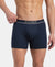 Super Combed Cotton Rib Solid Boxer Brief with Ultrasoft and Durable Waistband - Deep Navy