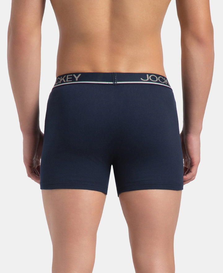 Super Combed Cotton Rib Solid Boxer Brief with Ultrasoft and Durable Waistband - Deep Navy