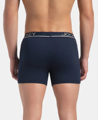 Super Combed Cotton Rib Solid Boxer Brief with Ultrasoft and Durable Waistband - Deep Navy (Pack of 2)