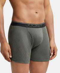 Super Combed Cotton Rib Solid Boxer Brief with Ultrasoft and Durable Waistband - Deep Olive