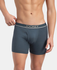Super Combed Cotton Rib Solid Boxer Brief with Ultrasoft and Durable Waistband - Deep Slate (Pack of 2)