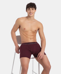 Super Combed Cotton Rib Solid Boxer Brief with Ultrasoft and Durable Waistband - Port Royale