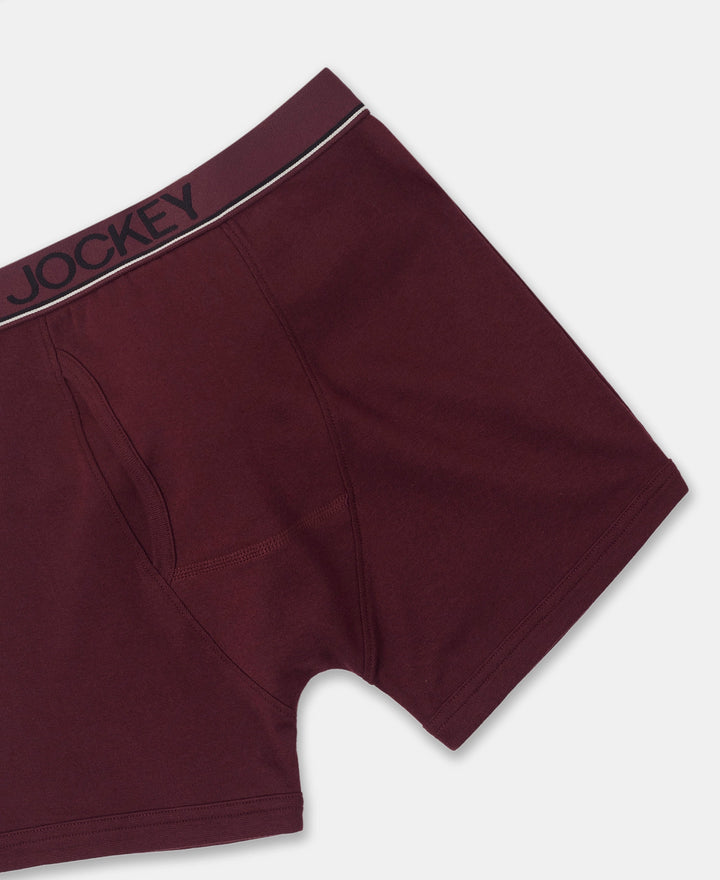 Super Combed Cotton Rib Solid Boxer Brief with Ultrasoft and Durable Waistband - Port Royale