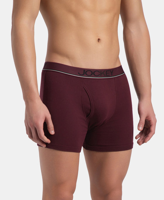 Super Combed Cotton Rib Solid Boxer Brief with Ultrasoft and Durable Waistband - Port Royale