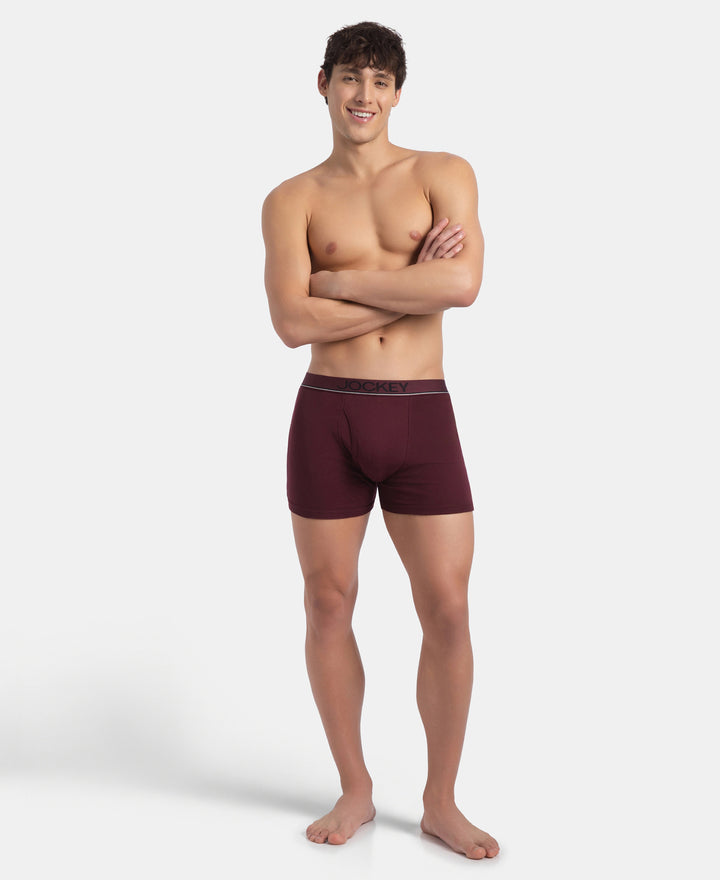 Super Combed Cotton Rib Solid Boxer Brief with Ultrasoft and Durable Waistband - Port Royale
