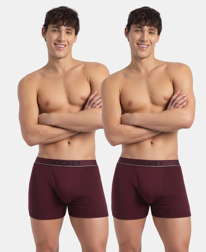 Super Combed Cotton Rib Solid Boxer Brief with Ultrasoft and Durable Waistband - Port Royale (Pack of 2)