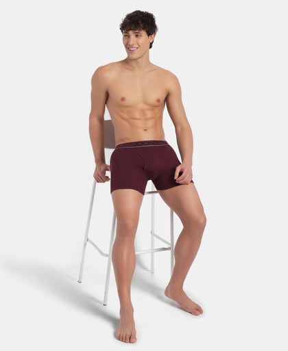 Super Combed Cotton Rib Solid Boxer Brief with Ultrasoft and Durable Waistband - Port Royale