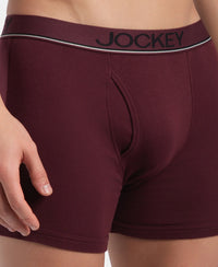Super Combed Cotton Rib Solid Boxer Brief with Ultrasoft and Durable Waistband - Port Royale