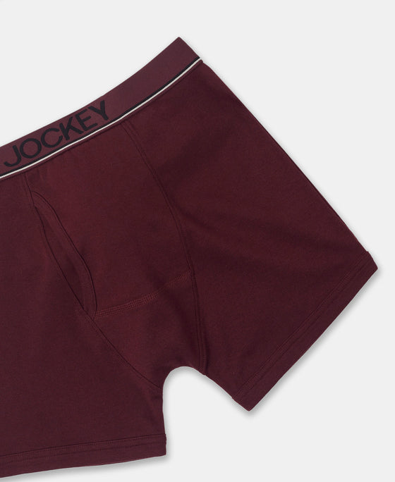 Super Combed Cotton Rib Solid Boxer Brief with Ultrasoft and Durable Waistband - Port Royale (Pack of 2)