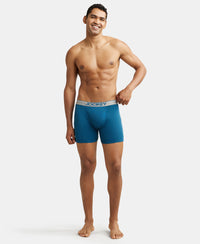 Super Combed Cotton Rib Solid Boxer Brief with Ultrasoft and Durable Waistband - Seaport Teal (Pack of 2)