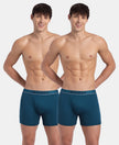 Super Combed Cotton Rib Solid Boxer Brief with Ultrasoft and Durable Waistband - Seaport Teal (Pack of 2)