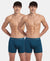 Super Combed Cotton Rib Solid Boxer Brief with Ultrasoft and Durable Waistband - Seaport Teal (Pack of 2)