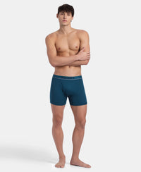 Super Combed Cotton Rib Solid Boxer Brief with Ultrasoft and Durable Waistband - Seaport Teal (Pack of 2)