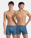 Super Combed Cotton Rib Solid Boxer Brief with Ultrasoft and Durable Waistband - Stellar (Pack of 2)