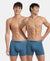 Super Combed Cotton Rib Solid Boxer Brief with Ultrasoft and Durable Waistband - Stellar (Pack of 2)