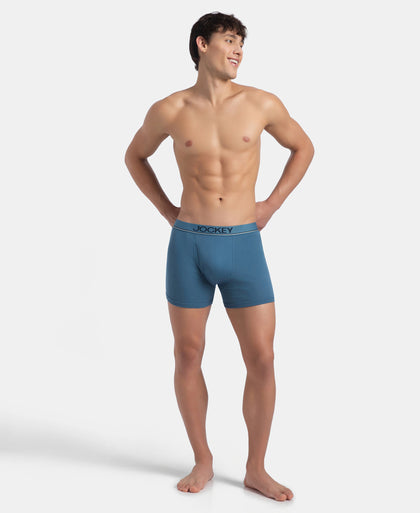 Super Combed Cotton Rib Solid Boxer Brief with Ultrasoft and Durable Waistband - Stellar