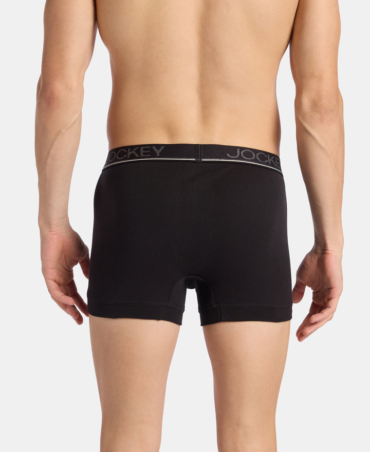 Super Combed Cotton Rib Solid Trunk with Ultrasoft Waistband - Black