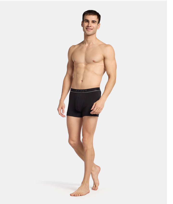 Super Combed Cotton Rib Solid Trunk with Ultrasoft Waistband - Black