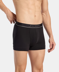 Super Combed Cotton Rib Solid Trunk with Ultrasoft Waistband - Black (Pack of 2)