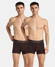 Super Combed Cotton Rib Solid Trunk with Ultrasoft Waistband - Brown (Pack of 2)