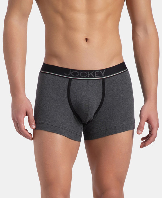 Super Combed Cotton Rib Solid Trunk with Ultrasoft Waistband - Charcoal Melange