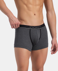 Super Combed Cotton Rib Solid Trunk with Ultrasoft Waistband - Charcoal Melange