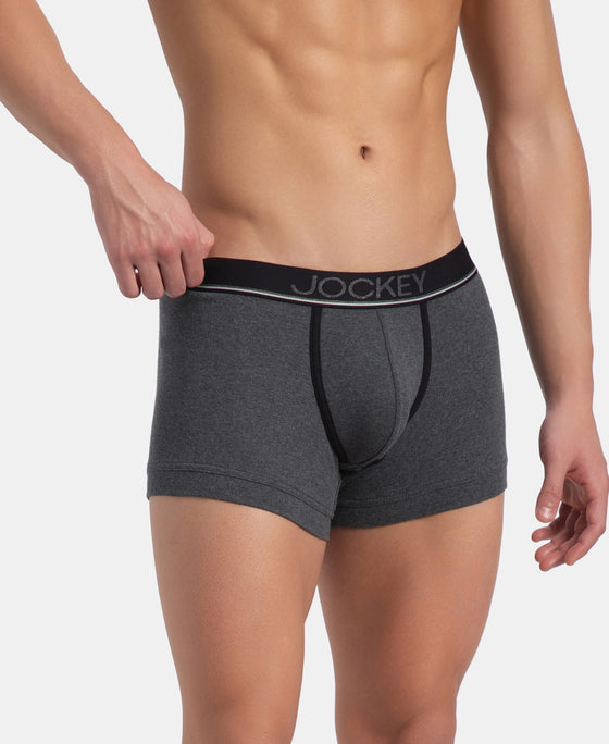 Super Combed Cotton Rib Solid Trunk with Ultrasoft Waistband - Charcoal Melange