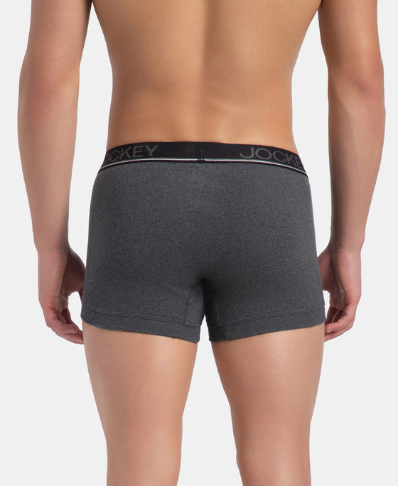 Super Combed Cotton Rib Solid Trunk with Ultrasoft Waistband - Charcoal Melange