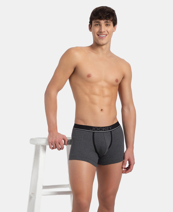 Super Combed Cotton Rib Solid Trunk with Ultrasoft Waistband - Charcoal Melange