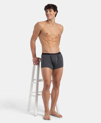 Super Combed Cotton Rib Solid Trunk with Ultrasoft Waistband - Charcoal Melange