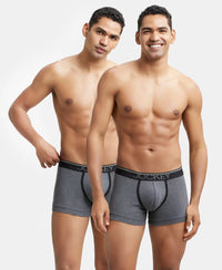 Super Combed Cotton Rib Solid Trunk with Ultrasoft Waistband - Charcoal Melange (Pack of 2)