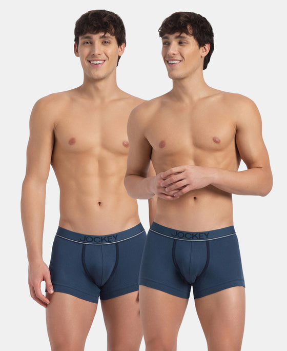 Super Combed Cotton Rib Solid Trunk with Ultrasoft Waistband - Dark Denim (Pack of 2)