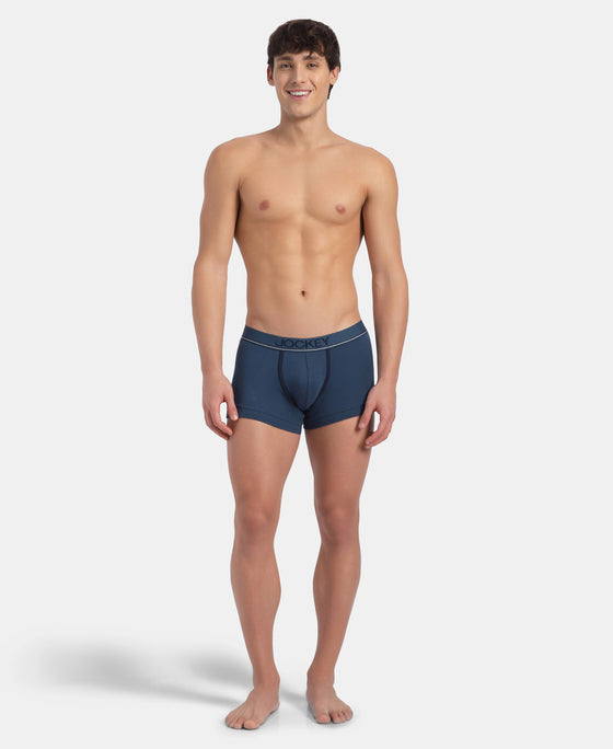 Super Combed Cotton Rib Solid Trunk with Ultrasoft Waistband - Dark Denim (Pack of 2)