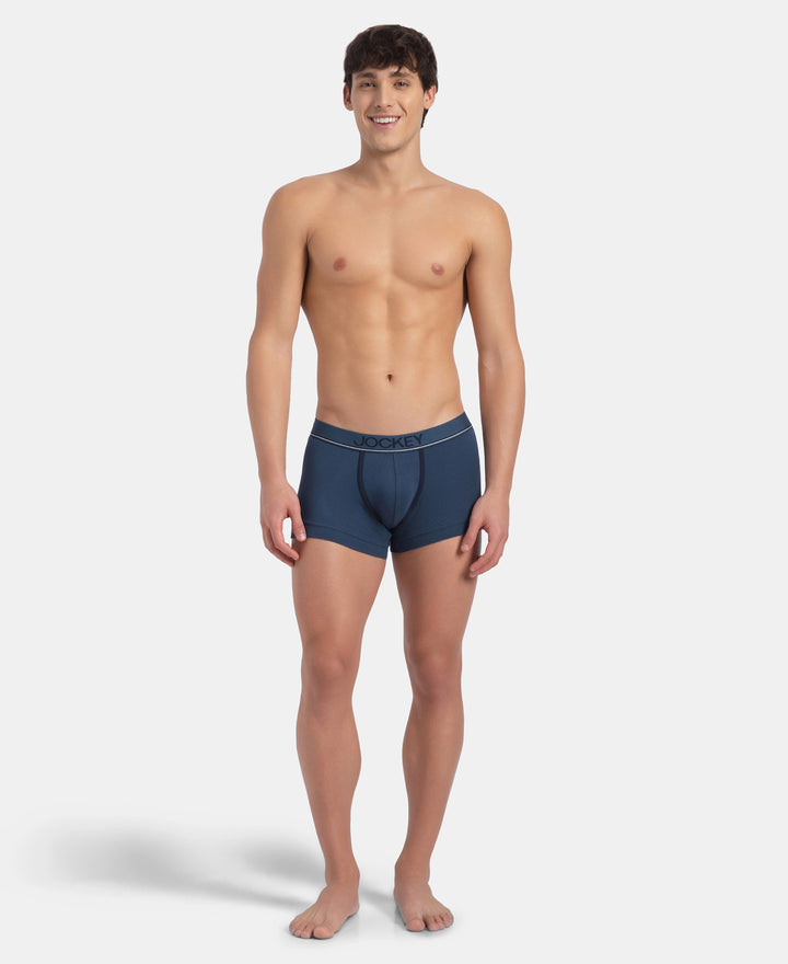 Super Combed Cotton Rib Solid Trunk with Ultrasoft Waistband - Dark Denim (Pack of 2)