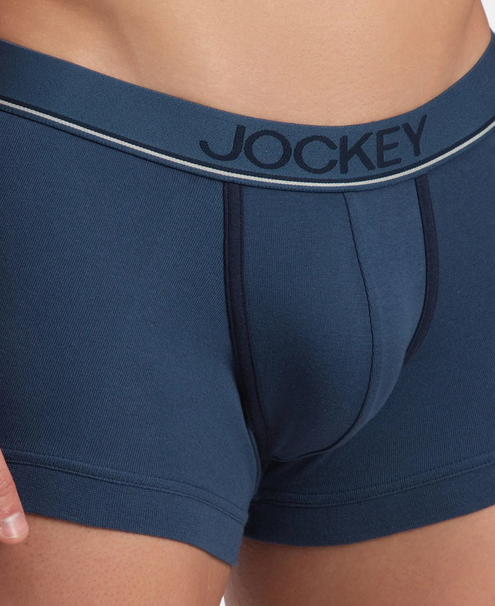 Super Combed Cotton Rib Solid Trunk with Ultrasoft Waistband - Dark Denim (Pack of 2)