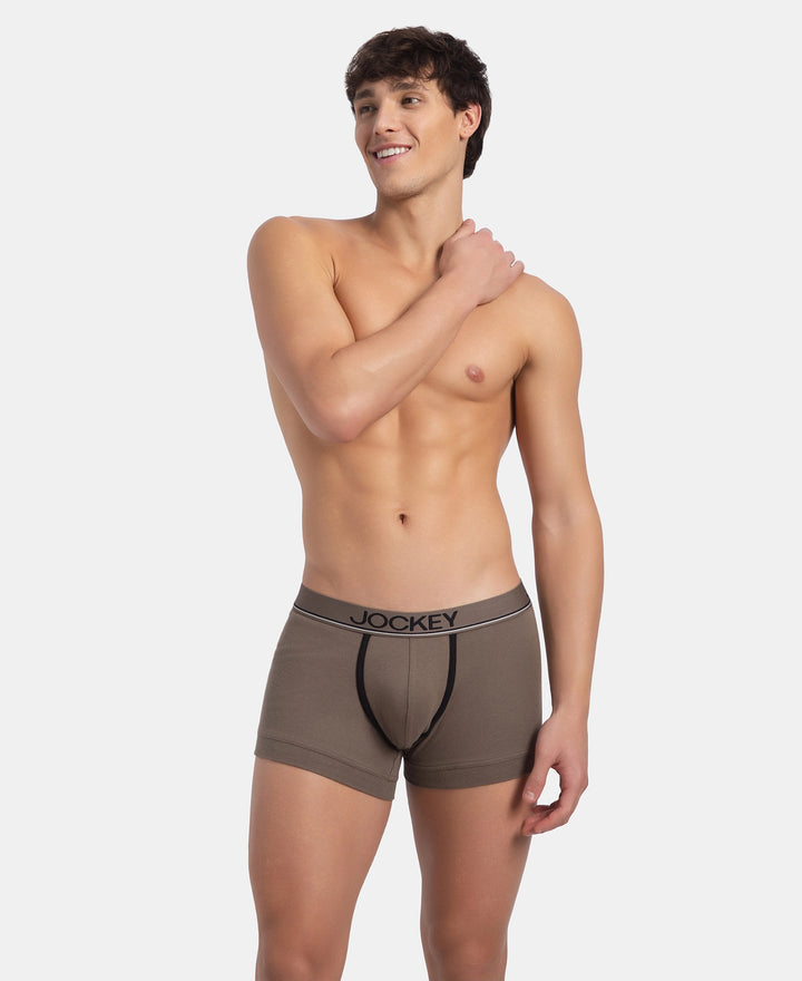 Super Combed Cotton Rib Solid Trunk with Ultrasoft Waistband - Dark Khaki
