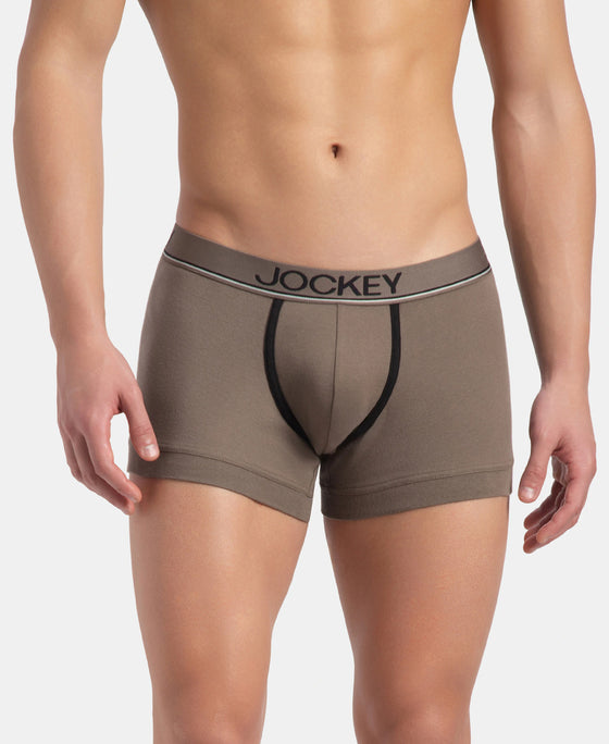 Super Combed Cotton Rib Solid Trunk with Ultrasoft Waistband - Dark Khaki (Pack of 2)