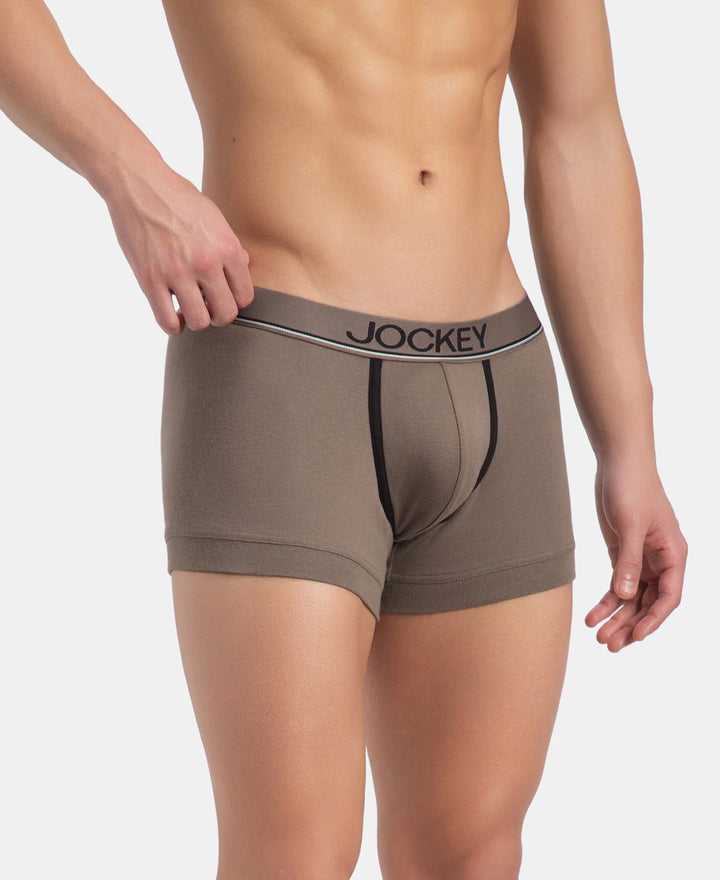 Super Combed Cotton Rib Solid Trunk with Ultrasoft Waistband - Dark Khaki (Pack of 2)