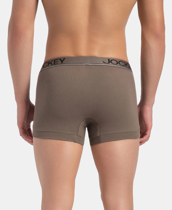 Super Combed Cotton Rib Solid Trunk with Ultrasoft Waistband - Dark Khaki (Pack of 2)