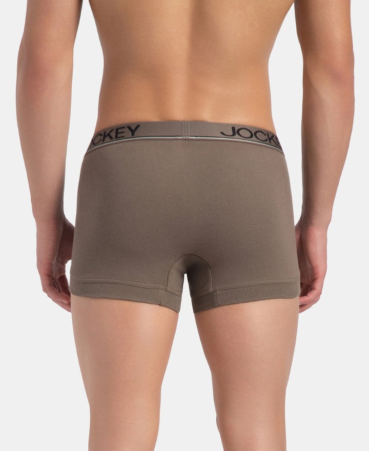 Super Combed Cotton Rib Solid Trunk with Ultrasoft Waistband - Dark Khaki (Pack of 2)