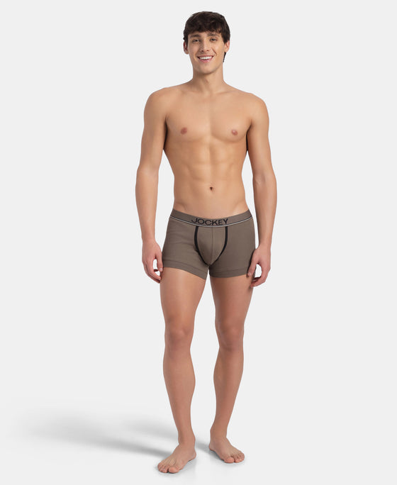 Super Combed Cotton Rib Solid Trunk with Ultrasoft Waistband - Dark Khaki (Pack of 2)