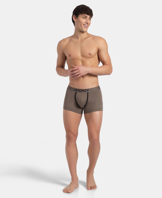 Super Combed Cotton Rib Solid Trunk with Ultrasoft Waistband - Dark Khaki (Pack of 2)