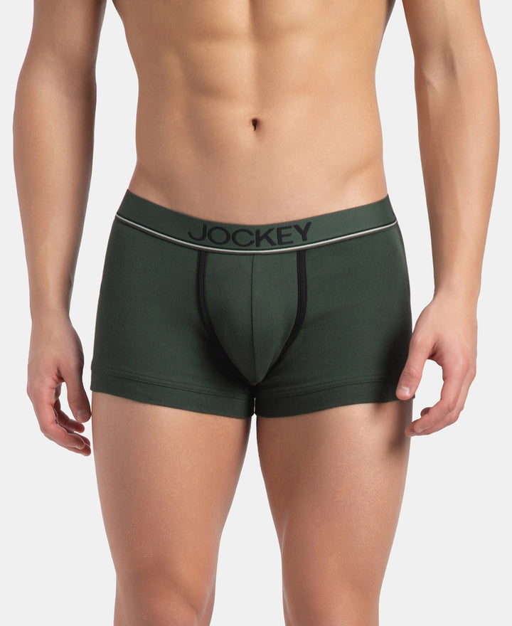 Super Combed Cotton Rib Solid Trunk with Ultrasoft Waistband - Deep Forest