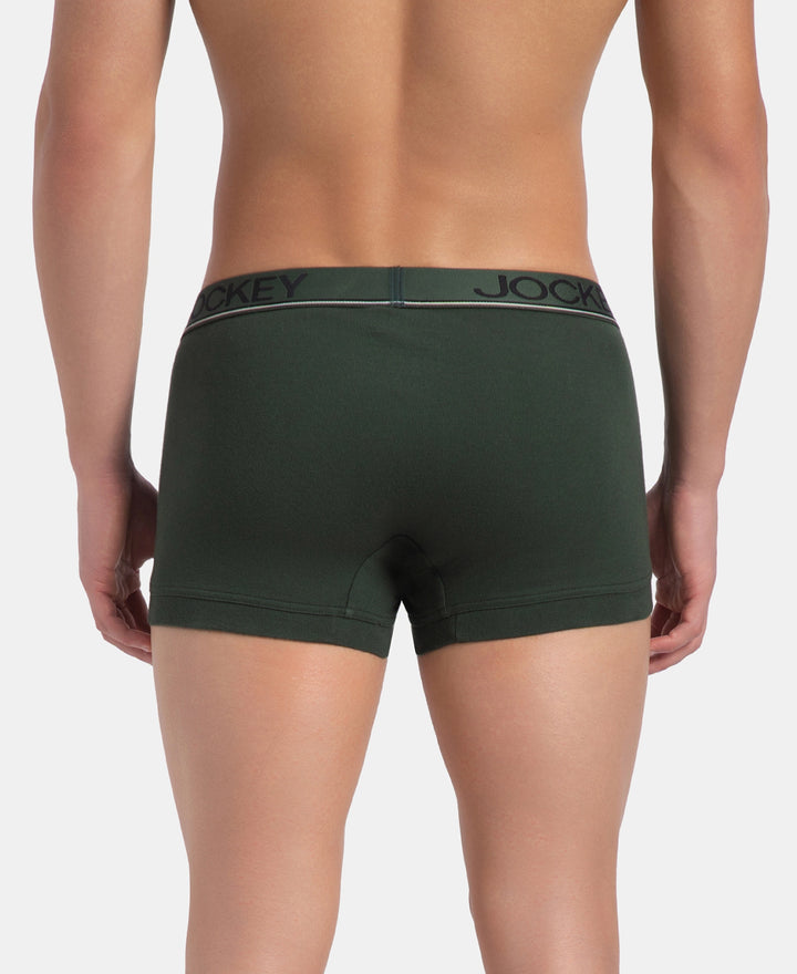 Super Combed Cotton Rib Solid Trunk with Ultrasoft Waistband - Deep Forest