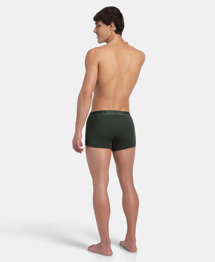 Super Combed Cotton Rib Solid Trunk with Ultrasoft Waistband - Deep Forest