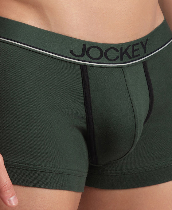 Super Combed Cotton Rib Solid Trunk with Ultrasoft Waistband - Deep Forest