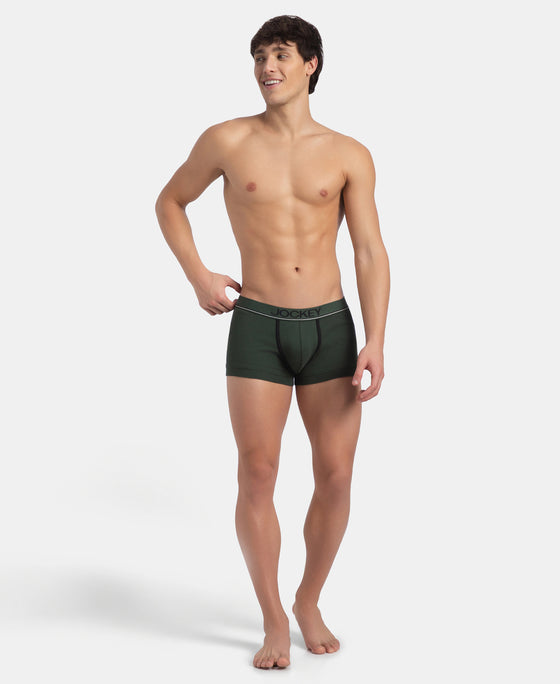 Super Combed Cotton Rib Solid Trunk with Ultrasoft Waistband - Deep Forest (Pack of 2)